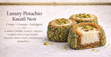Omniya Crispy Pistachio Kataifi Nest with Cream Filling - Luxury Middle Eastern Dessert with Ashta or White Chocolate Cream Center - Gourmet Gift