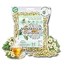 Manzanilla (Chamomile) Herbal Tea Set - 4 oz (113g) Premium Loose Leaf Flowers + Stainless Steel Tea Infuser - 100% Natural, Caffeine-Free, Vegan