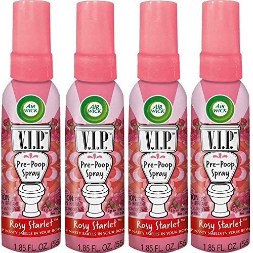 Air Wick V.I.P. Pre-Poop Toilet Spray | Rosy Starlet Scent | Contains Essential Oils | Travel Size Air Freshener | Up to 100 uses - 1.85 Ounce (Pack