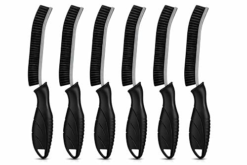 Cadley Cleaning Brush Set of 6, Cleaning Brushes for Household Use, Grout Cleaner Brush with Long Handle, Gap Cleaning Tool, Hard Bristle Brushes