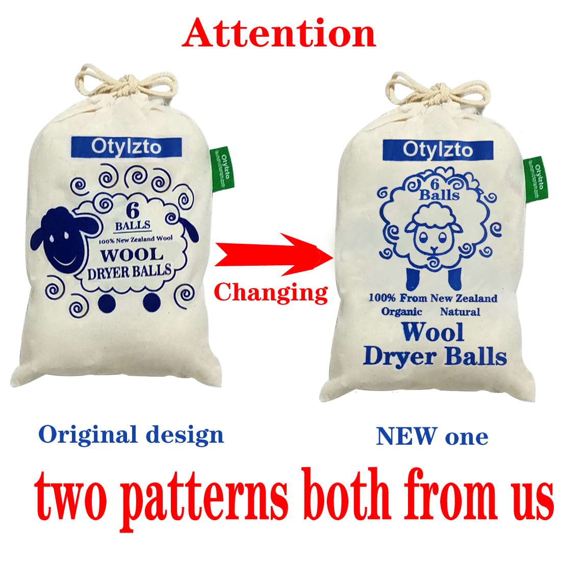 Otylzto Wool Dryer Balls 6-Pack, Drying Balls for Laundry,Reusable As Natural Fabric Softener, Reduce Clothing Wrinkles, Drying Clothes Faster