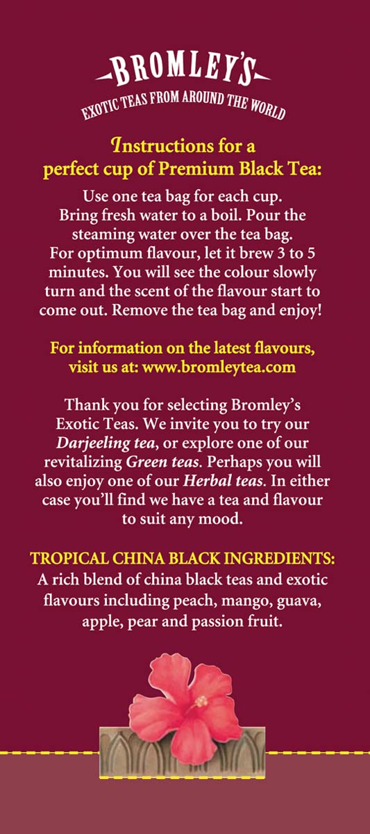 Bromley's Tropical China Black Tea, 24 Count (Pack of 6)