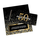 24ct 50th Birthday Party Favors Custom Wrappers for Chocolate Bars (24 Count) - Candy Not Included