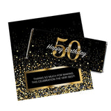 24ct 50th Birthday Party Favors Custom Wrappers for Chocolate Bars (24 Count) - Candy Not Included