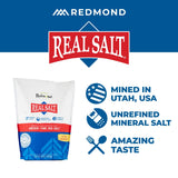 Redmond Real Salt 10 Lb Bag- Natural Unrefined Gluten Free, Fine Sea Salt, 10lb bag