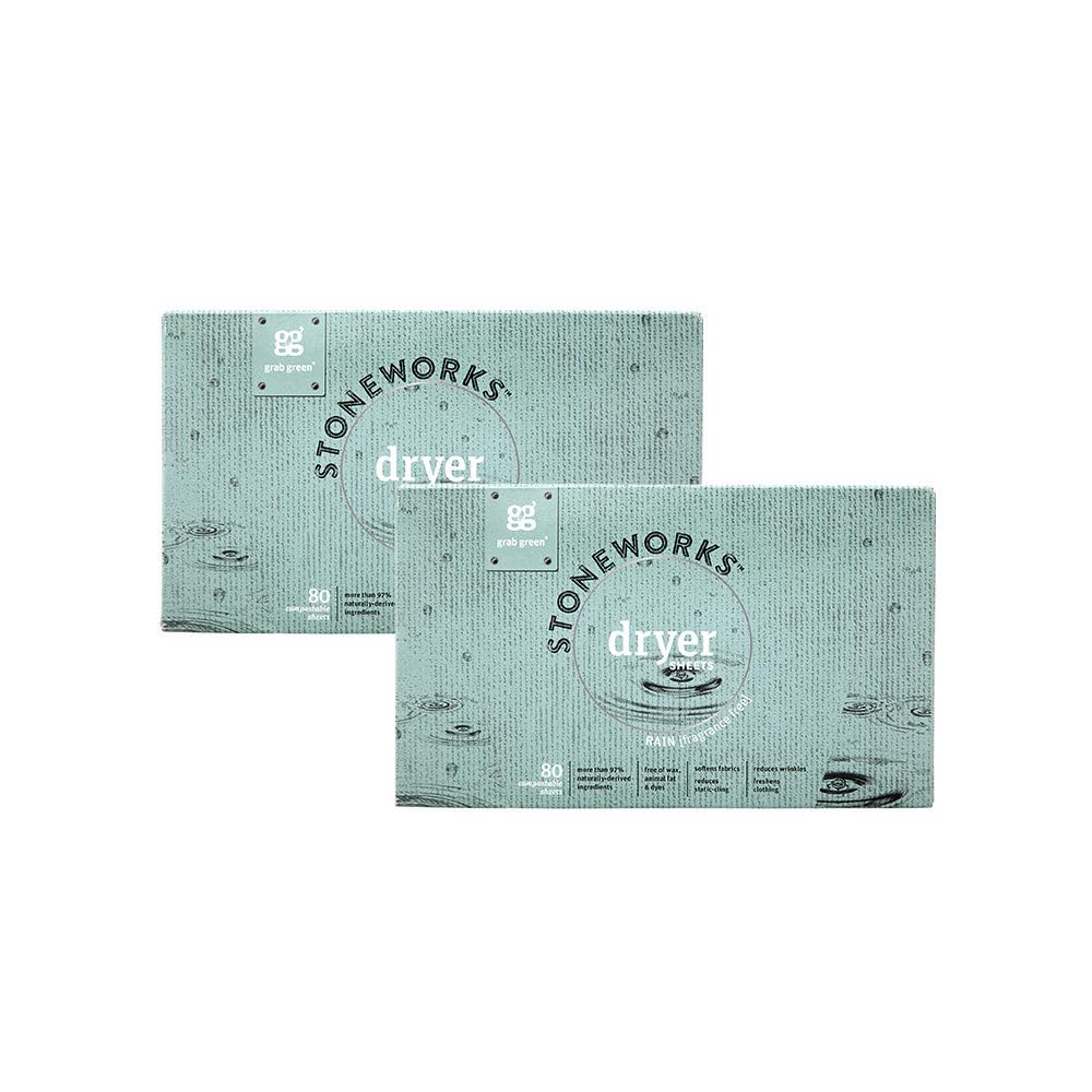 Grab Green Stoneworks Cruelty-Free Dryer Sheets | Softens Fabrics, Freshens Clothing & Reduces Static-Cling and Wrinkles | Plant Based | Fragrance