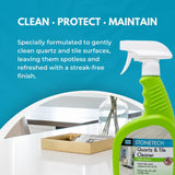 StoneTech Quartz & Tile Cleaner Spray - Quartz Countertop Cleaner for Engineered Stone, Ceramic & Porcelain - Removes Dirt & Spills - 2-Pack, 24oz