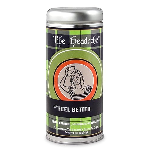 Headache Relief Tea by La Tea Dah, Relaxing Tea Made with Organic Chamomile Flowers, Lemon Myrtle, & Spearmint Leaves, Herbal Tea Bags for Natural