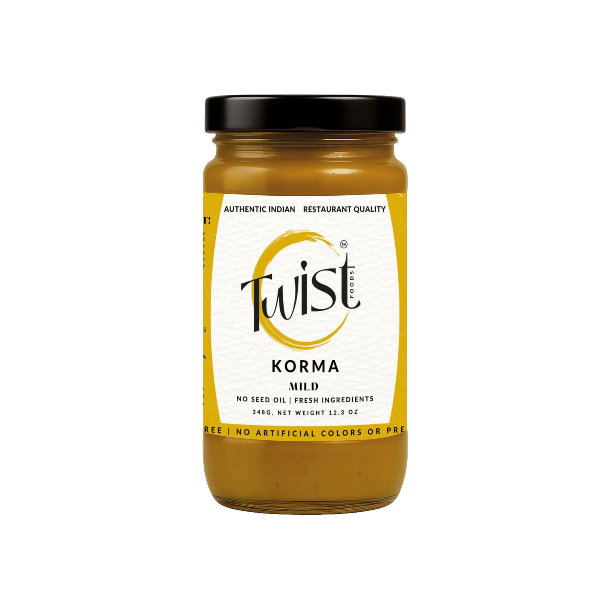 Twist Foods Korma Sauce | Mild Indian Korma Curry Sauce | Authentic Restaurant-Style Indian Simmer Sauce | Gluten-Free | No Preservatives or