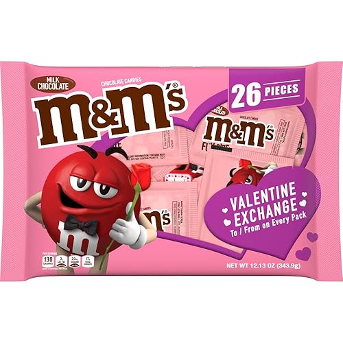 M&M'S Milk Chocolate Fun Size Valentine Chocolate Candy, 12.13 oz Bag