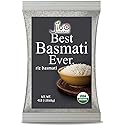 Organic Basmati Rice 4 LB Bag - Pure, Extra Long, Premium Quality from India - By Jiva Organics