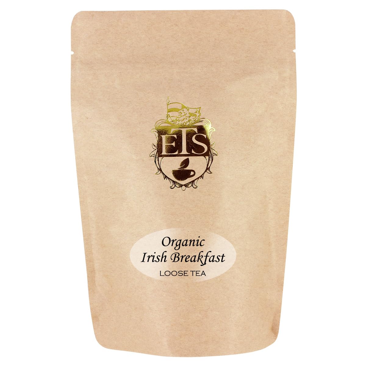 Organic Irish Breakfast Black Tea Loose Leaf Pouch | Full-Bodied Assam Tea Blend | Bold and Malty Taste | Grown at High Elevation | 16oz Resealable