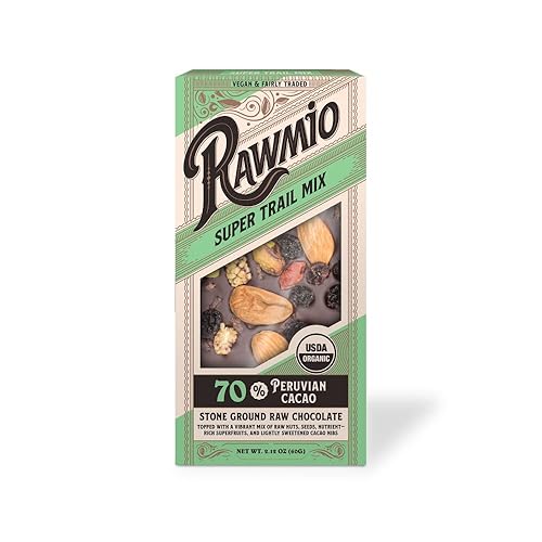 Rawmio Trail Mix Bark - 2.12 oz. - Raw, Organic, Vegan, Kosher - Pack of 12