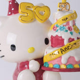 Blue Sky Clayworks Hello Kitty 50th Anniversary Party with Adorable Mini Tiered Birthday Celebration Cake with 22K Gold Accents (2024 Limited Edition