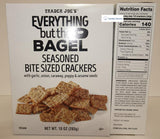 Trader Joes Everything but the Bagel Seasoned Bite Sized Crackers 10oz 283g (Two Boxes), Pack of 2