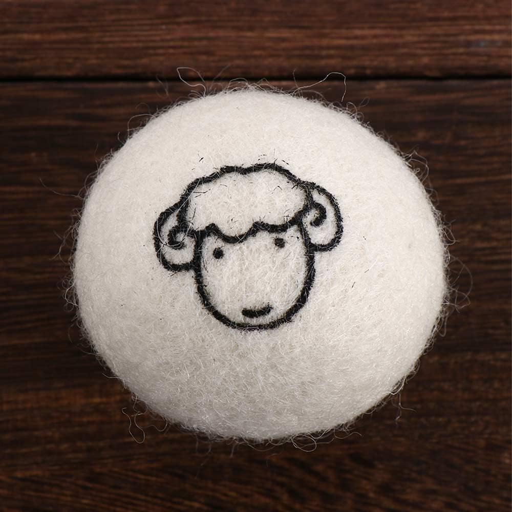 2Pcs Wool Dryer Balls, Natural Fabric Softener Alternative, Reusable Laundry Balls for Static and Wrinkle Reduction