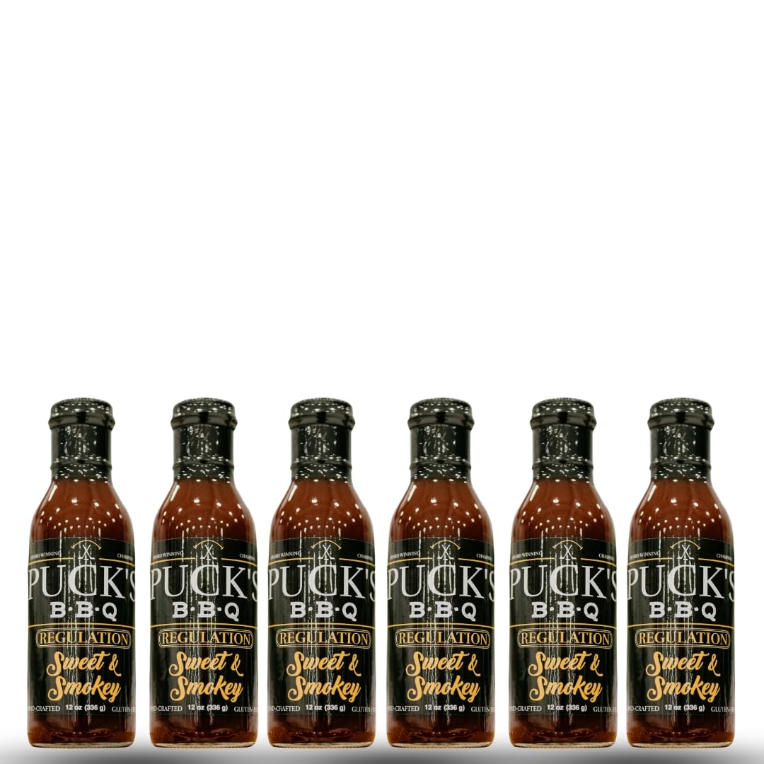Puck's Regulation Sweet & Smokey BBQ Sauce, 12 oz (6)