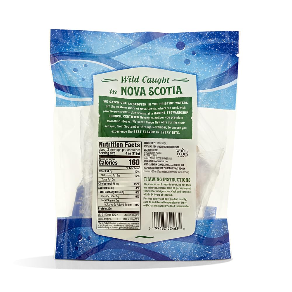 Whole Foods Market, Swordfish Steaks Wild Caught, 12 Ounce