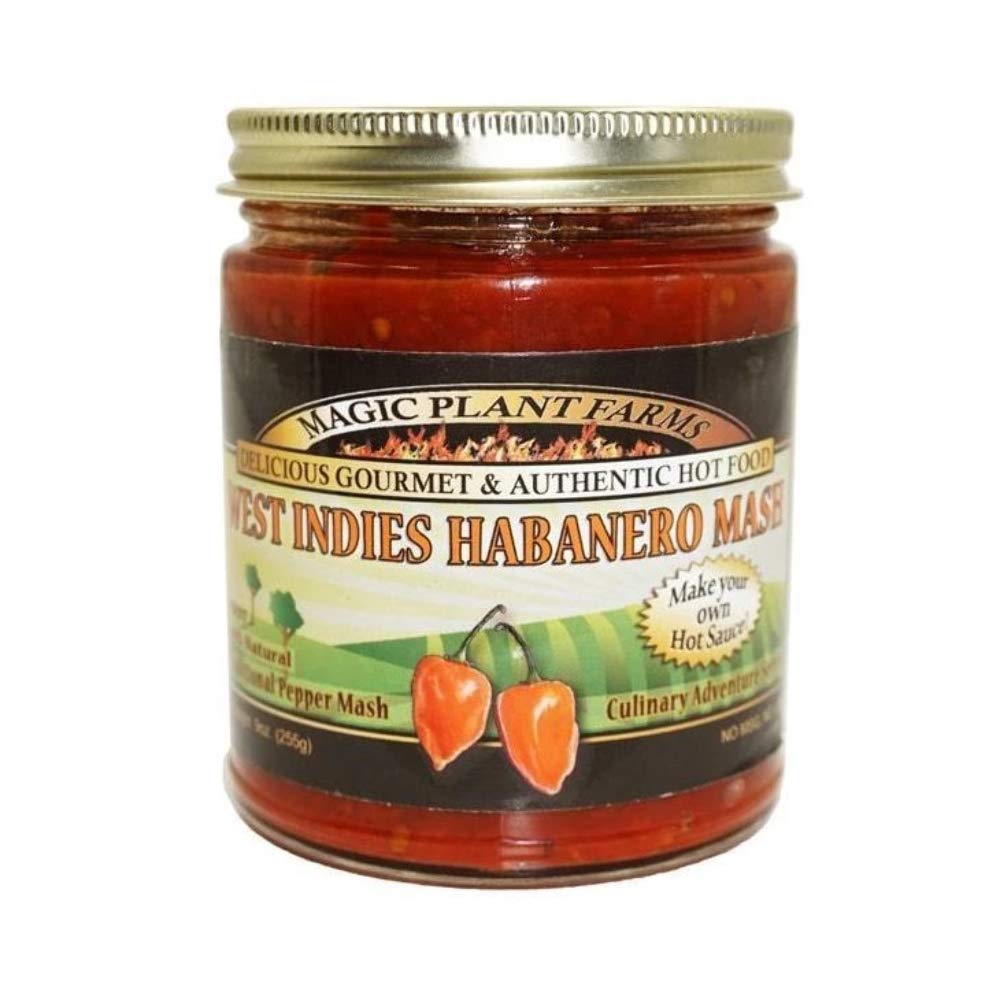 Red Habanero Pepper Mash by Magic Plant - 9 Oz Jar~ 200K SHUs - Versatile Hot Chili Sauce Base with a Sweet, Aromatic Taste - Turn up the Heat to any