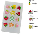 Edible Mixed 12pcs Fruit Sugar cake decorations, cupcake toppers, perfect Icing Cookies decro for Valentine's Day Birthday Halloween Thanksgiving