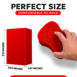 Multi-Purpose Sponges for Cleaning - Red 2 Pack, Large Sponges for Car Washing, Tile & Grout, All Purpose Cleaning