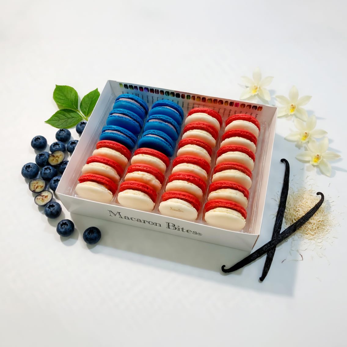 Macaron Bites® - The American Flag French Macaron Cookies (24 pack)