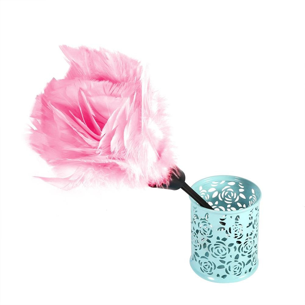 Turkey Feather Duster,Soft Feather Hand Dusters,Feathers Dyed Assorted Colors Of 5 Cleaning Tools (Pink)