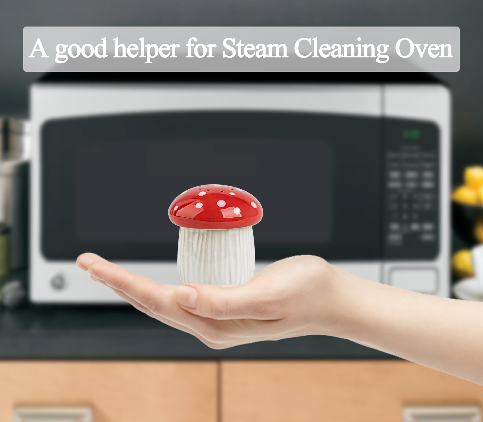 dgudgu Mushroom Microwave Cleaner Steam Ceramic Oven Cleaner Microwave Steam Cleaner Red Kitchen Microwave Cleaning