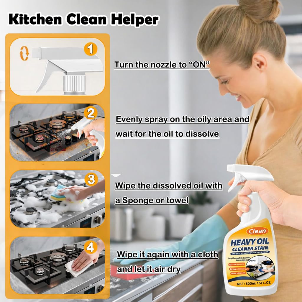 TIEDXIOY Heavy-Duty Degreaser, Stainless Steel Cleaner, Kitchen Appliances Cleaning Spray Remove Oil Dirt, Grime, and Grease for Oven, Microwave