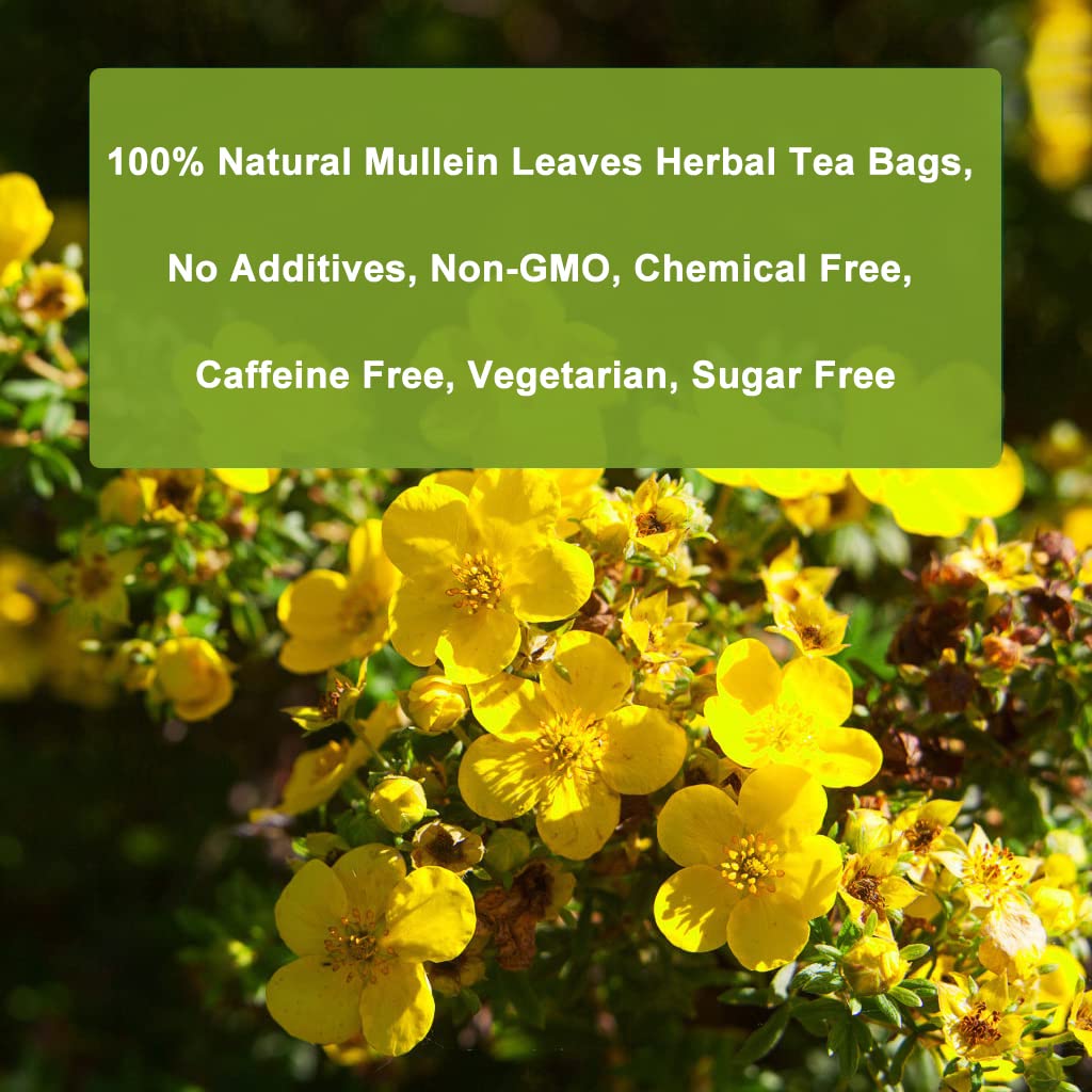 LYCKLIGA - Mullein Leaf Tea Bags | Natural Detox & Respiratory Support | Eco-Friendly, Chemical-Free | 15 Tea Bags