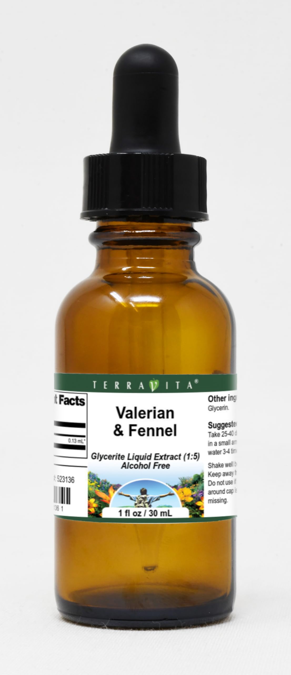 Valerian & Fennel Glycerite Liquid Extract (1:5) - No Flavor (1 oz, ZIN: 523136) - 3 Pack