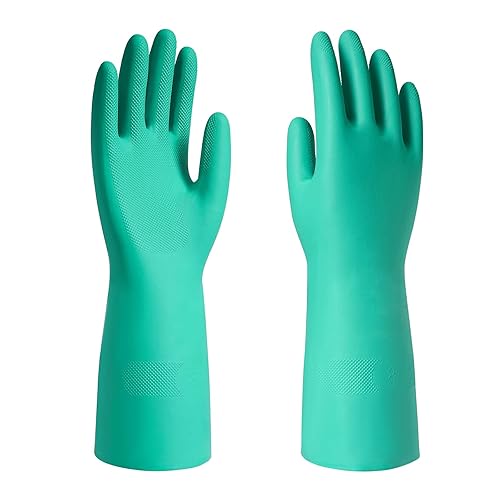 North Tower Chemical Resistant Nitrile Gloves, Resist Household Acid, Alkali, Solvent and Oil, Latex Rubber Free,Ex-Large 1 Pair