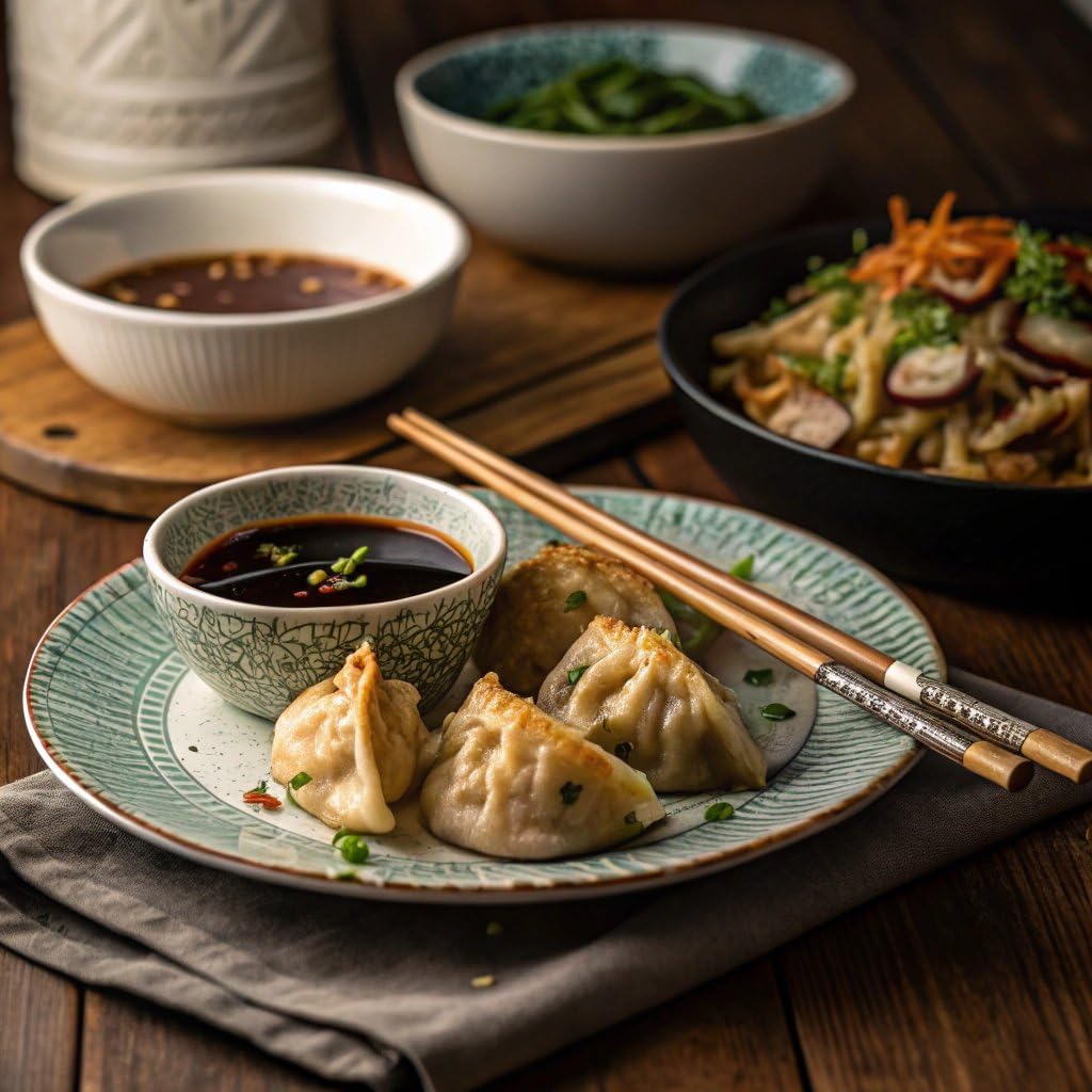 Feel Good Foods Chicken Dumplings 10oz Frozen Potstickers with Tamari Dipping Sauce, Gluten Free