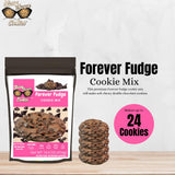 Glassy Brown Cookies - Forever Fudge Cookie Mix | Soft Cookies Variety Pack | Forever Fudge Edible Cookie Dough Bites | Butter Cookies With No Preservatives | Double Chocolate Baking Mix Pack - 14.6 OZ (416g)