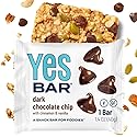 The YES Bar - Dark Chocolate Chip - Plant Based Protein, Decadent Snack Bar - Vegan, Paleo, Gluten Free, Dairy Free, Low Sugar, Healthy Snack