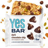 The YES Bar - Dark Chocolate Chip - Plant Based Protein, Decadent Snack Bar - Vegan, Paleo, Gluten Free, Dairy Free, Low Sugar, Healthy Snack