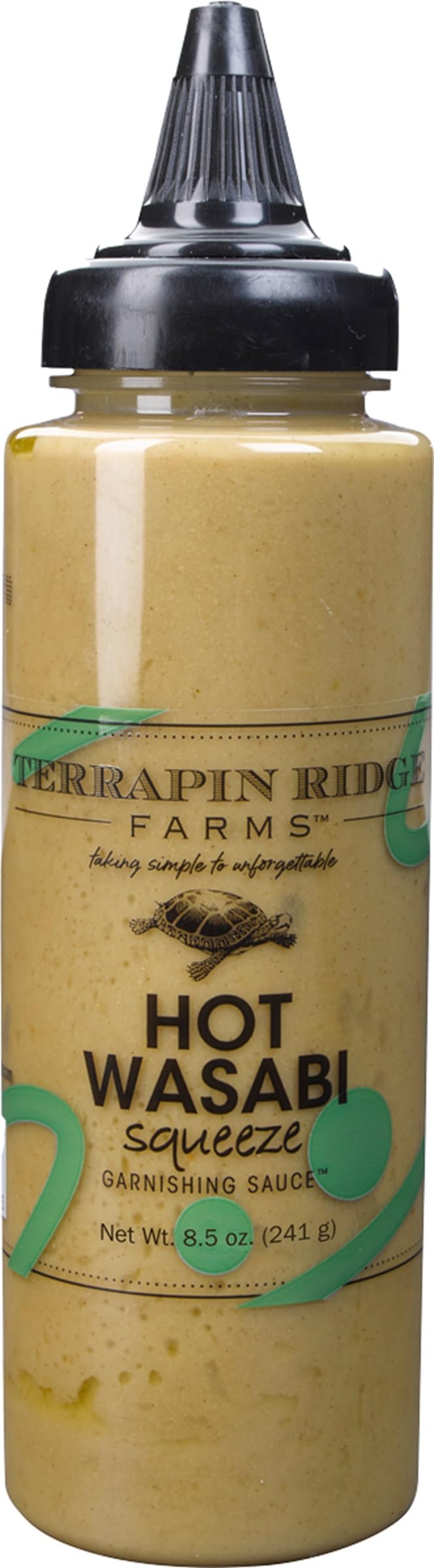 Terrapin Ridge Farms Hot Wasabi Garnishing Sauce - Spicy Wasabi Condiment for Sushi, Crab Cakes, Salmon & Dips, Vegan & Keto - 8.5 oz squeeze bottle