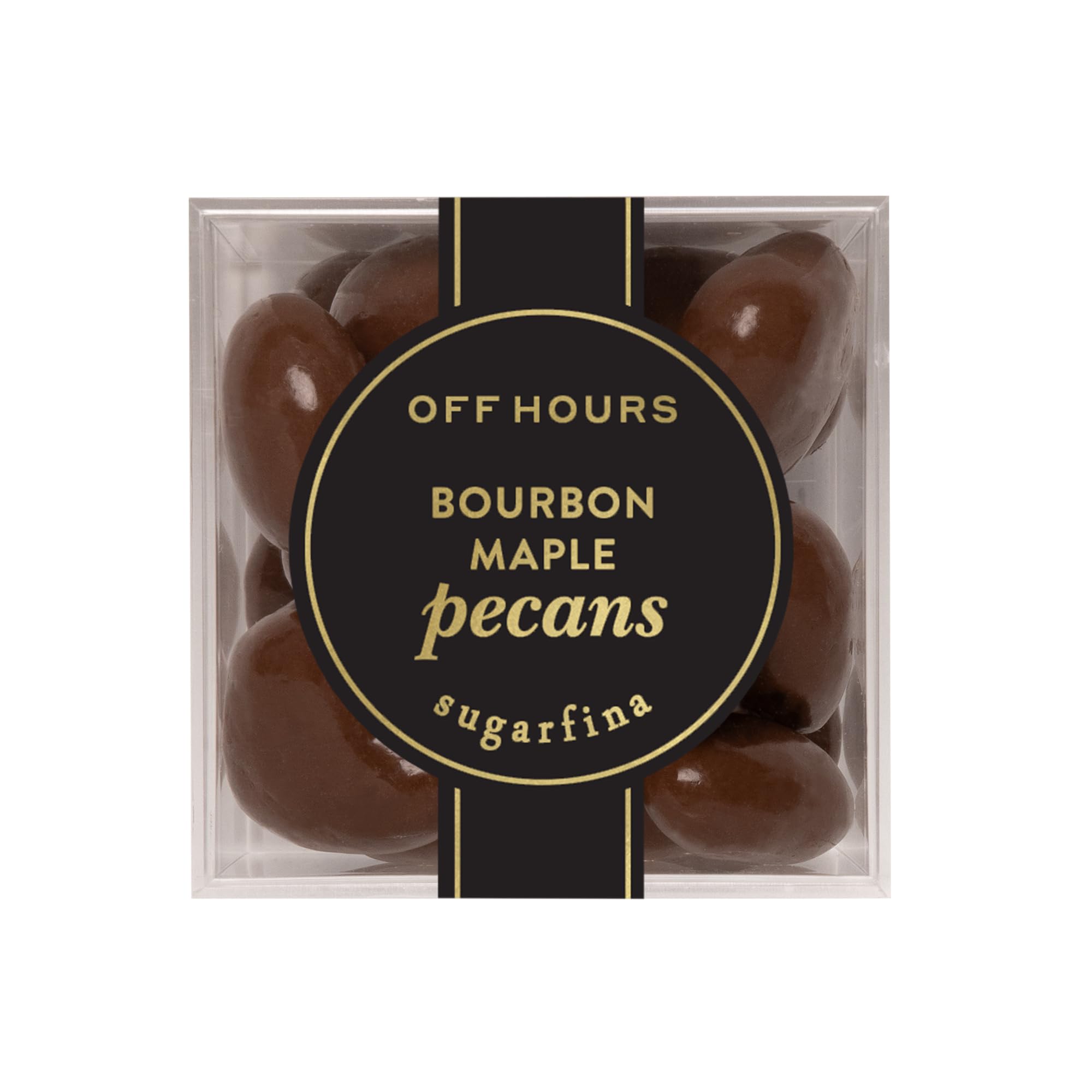 Sugarfina Maple Bourbon Pecans Small Candy Cube, 2.4 oz, 4 Count | Non-Alcoholic, Bourbon-Flavored Chocolate