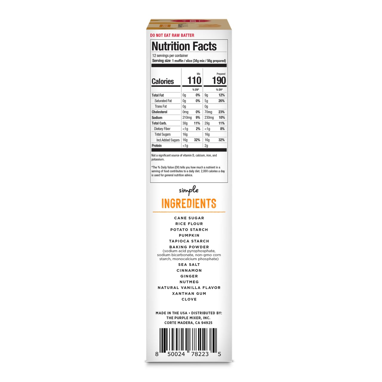 Miss Jones Gluten Free Pumpkin Bread & Muffin Mix, 14 oz