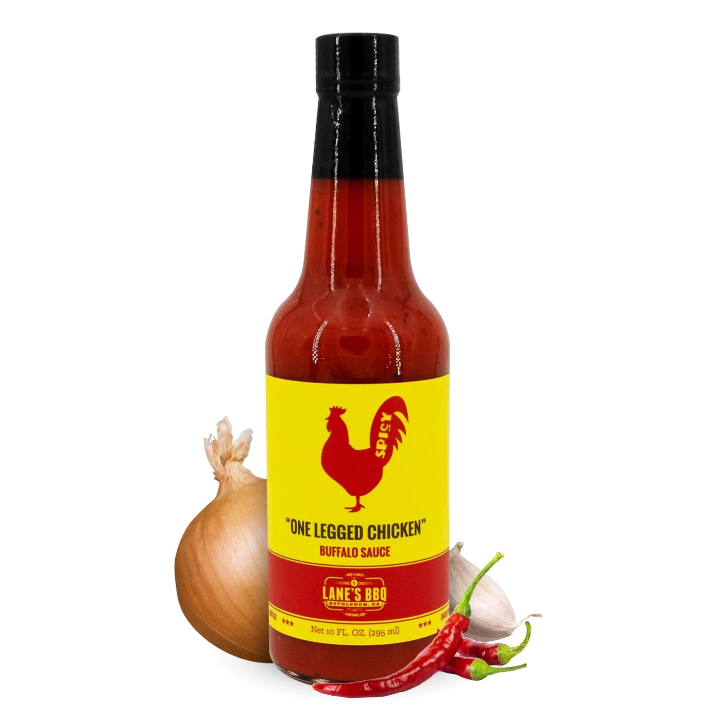 Lane's One Legged Chicken Buffalo Sauce, Award Winning Buffalo Wing Sauce, Delicious Bold and Tangy Flavor, Goes Great with Chicken, Meat & Pizza, No