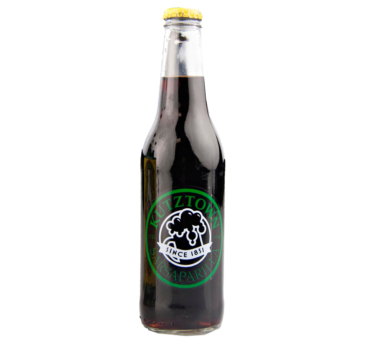 KauffmanTreats Kutztown Glass Bottle Sarsaparilla Soda, Favorite Amish Drink, 12 Oz. Bottles (Pack of 4)
