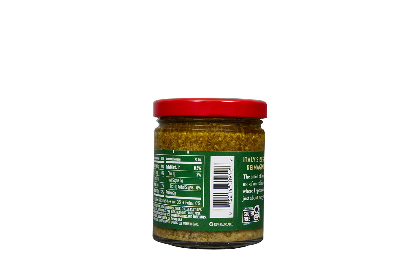 Mezzetta Artisan Ingredients Basil Pesto 6.25 Ounce Jar - Traditional Italian Pesto alla Genovese with Fresh Basil, Parmesan & Pine Nuts - Rich