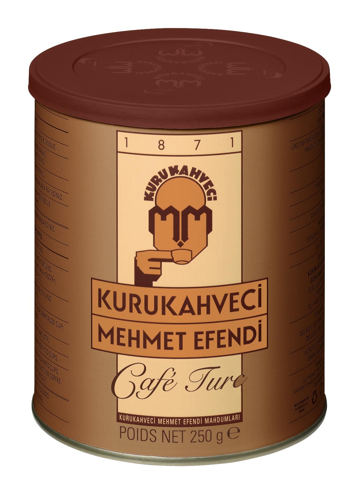 KURUKAHVECI MEHMET EFENDI Turkish Coffee, 100% Arabica, Finely Roasted Ground Coffee for Cezve, Rich Aroma, Medium, Authentic Turkish Coffee Tradition