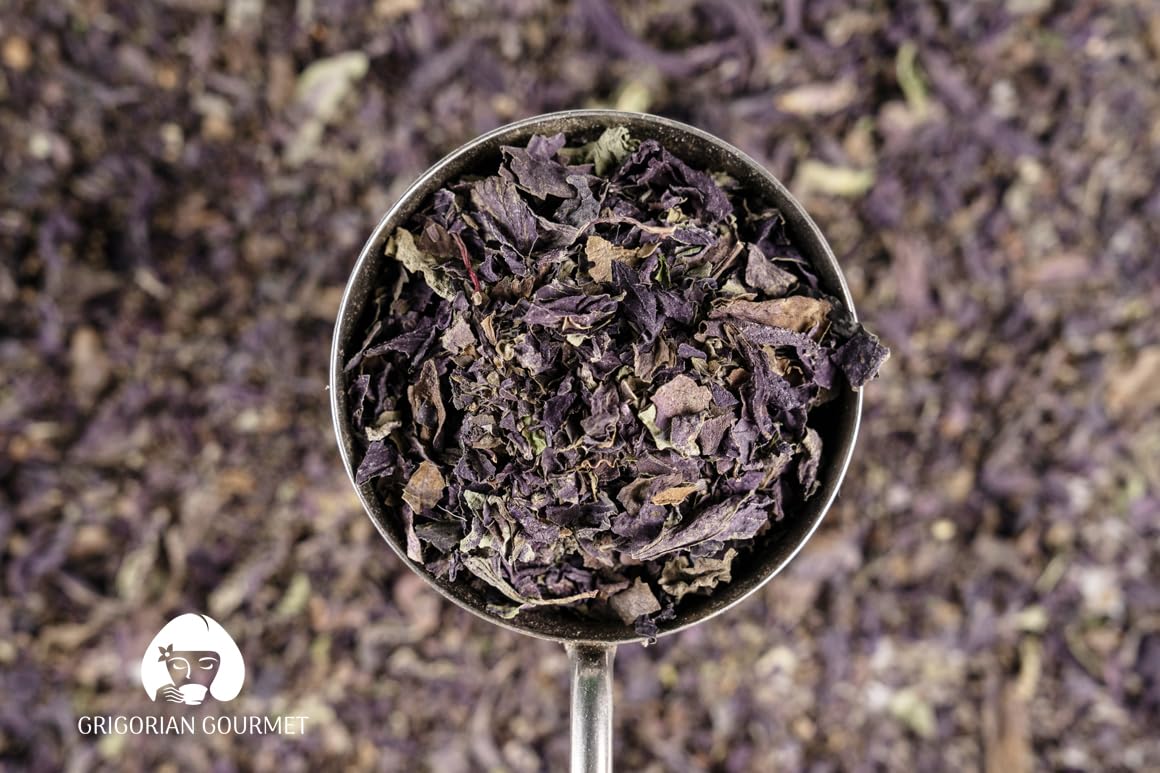 Purple Basil (Ocimum basilicum) 0.7 OZ (20g), Aromatic Italian, Armenian, Greek Heritage Variety - Naturally Caffeine-Free - Grown in Armenia - Ideal