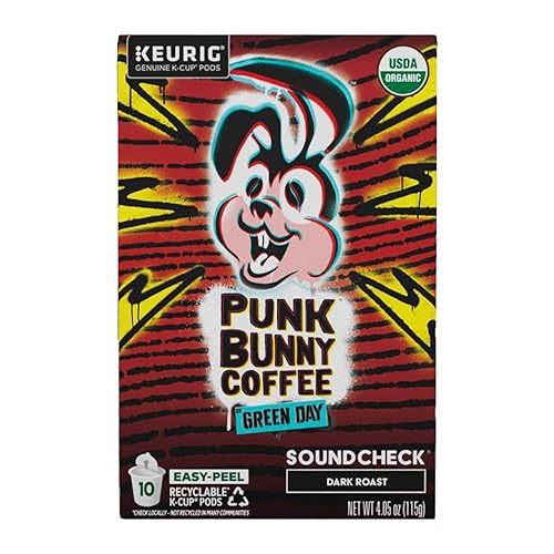Punk Bunny Coffee Dark Roast, Organic Coffee Pods, Soundcheck, 10 count