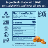 LOVE CORN Sea Salt - Crunchy Roasted Corn Snack, 3 Simple Ingredients, Gluten Free, Non-GMO, Vegan - Alternative to Chips, Nuts & Crackers - Lunchbox