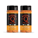 Kosmos Q Honey Killer Bee BBQ Rub Seasoning - Two 13.2 oz Shakers of Savory & Sweet Honey BBQ Pork Dry Rub for Smoking and Grilling Poultry, Ribs