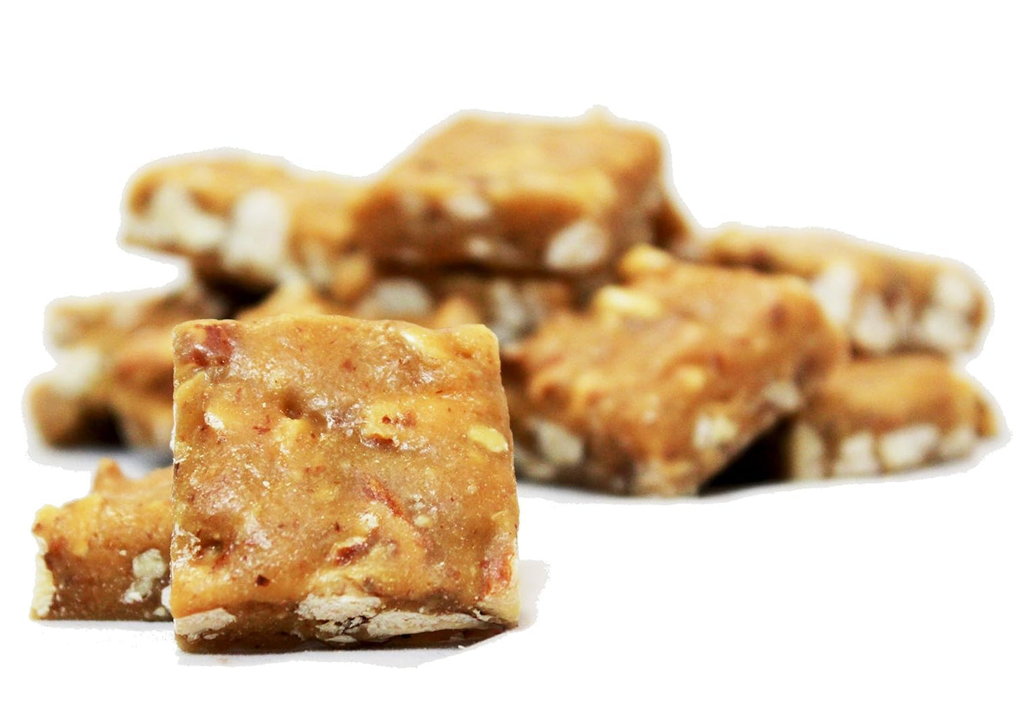 Gourmet Cashew Brittle White Gift Box - by Its Delish | Handmade Old-Fashioned Style | Beautiful & Delicious Square Cut Pieces 16 Oz Cashew Brittle |