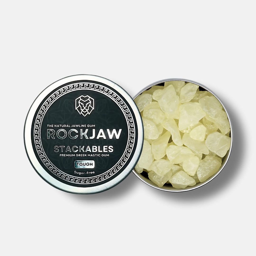 ROCKJAW® Premium Tough Jawline Mastic Gum | Stackables | Re-Chewable, Hand-Picked Mastic Gum Crystals | 100% Natural | Aspartame-Free | Sweetener-Free