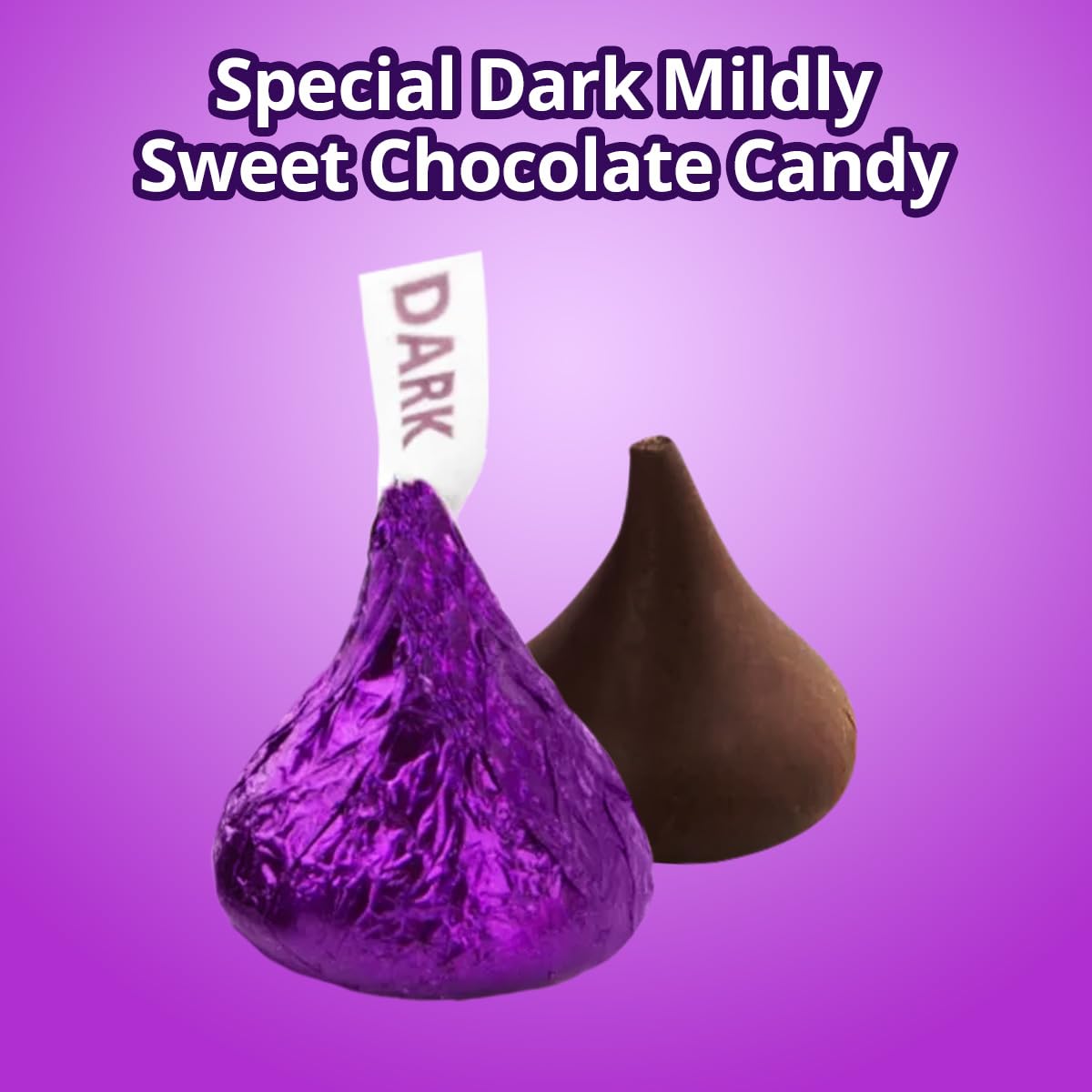 Bulk Dark Chocolate Candy for Special Melt-in-Your-Mouth Indulgence, Individually Wrapped in Purple Foils Mildly Sweet Dark Chocolate Treat Bulk Pack